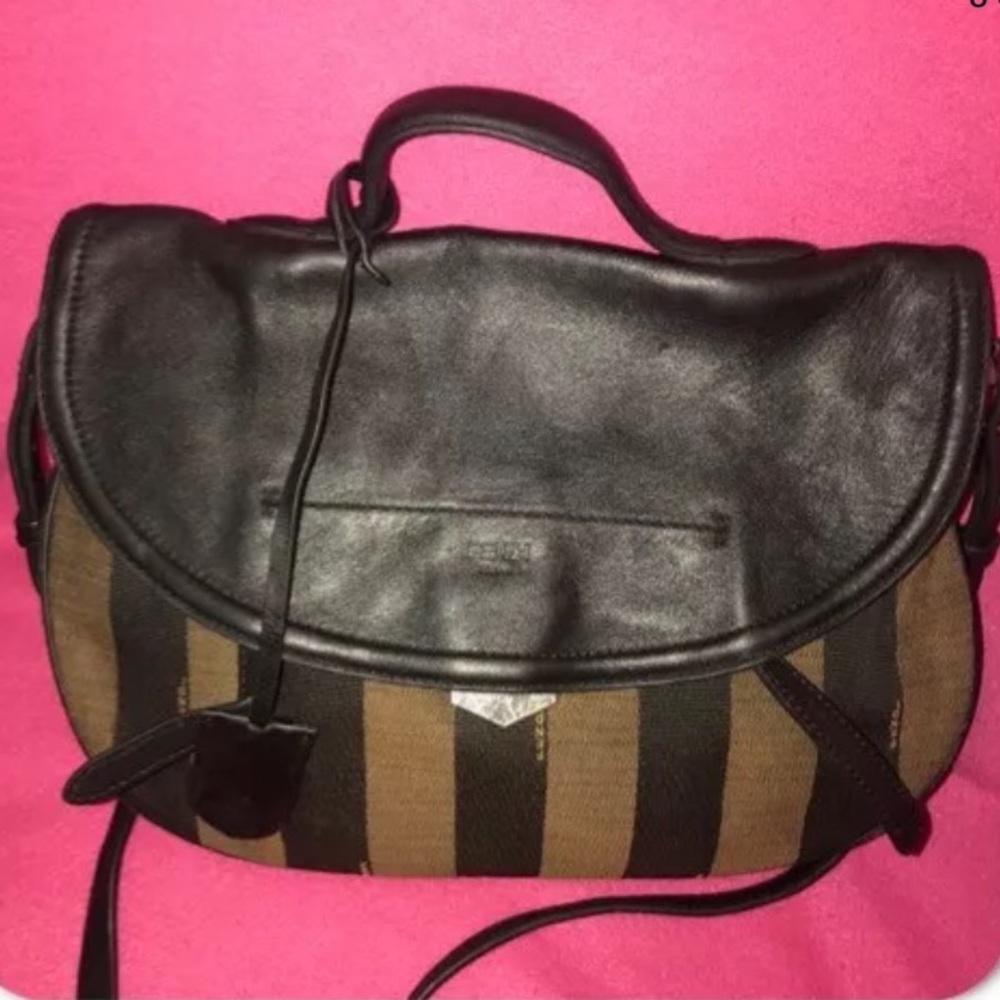 Fendi Pequin Messenger Saddle Bag